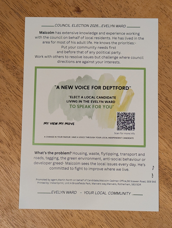 Thumbnail of leaflet from Malcolm Cadman