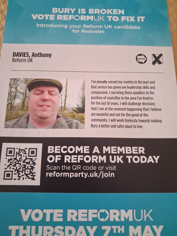 Thumbnail of leaflet from Tony Davies
