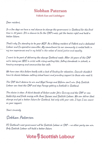 Thumbnail of leaflet from Siobhan Paterson