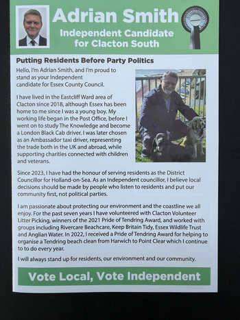 Thumbnail of leaflet from Adrian Smith