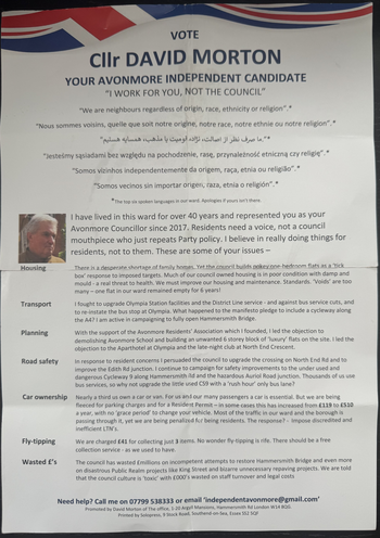 Thumbnail of leaflet from David Morton