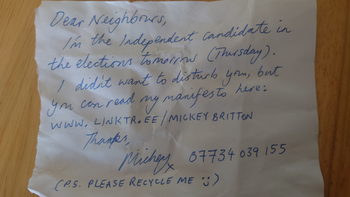 Thumbnail of leaflet from Michael Mickey Britton