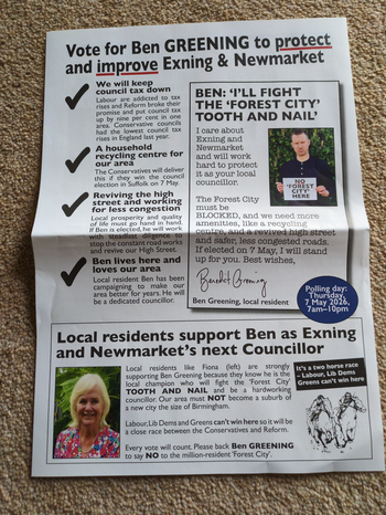 Thumbnail of leaflet from Ben Greening