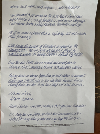Thumbnail of leaflet from Adam Keenan