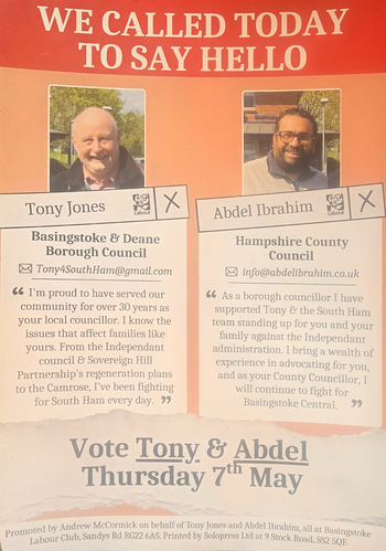 Thumbnail of leaflet from Tony Jones