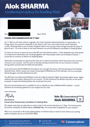 Thumbnail of leaflet from Alok Sharma