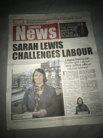 Thumbnail of leaflet from Sarah Lewis