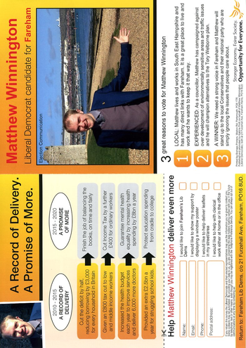 Thumbnail of leaflet from Matthew Ray Winnington