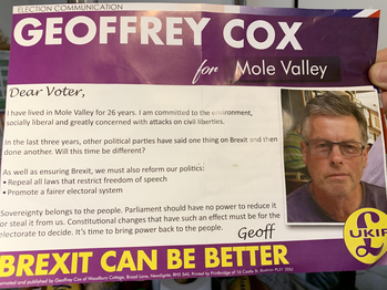Thumbnail of leaflet from Geoff Cox
