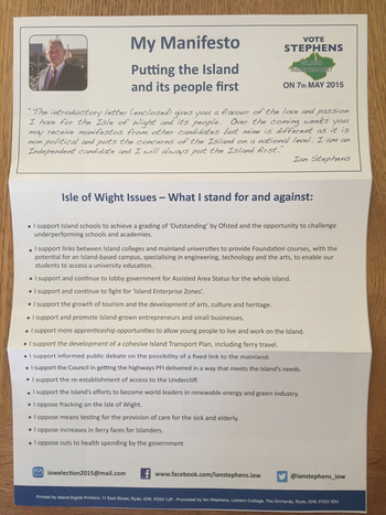 Thumbnail of leaflet from Ian Rodney Stephens