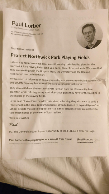 Thumbnail of leaflet from Paul Lorber