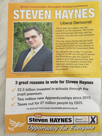 Thumbnail of leaflet from Steve Haynes