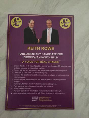 Thumbnail of leaflet from Keith Alexander Rowe