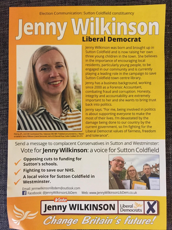 Thumbnail of leaflet from Jenny Wilkinson