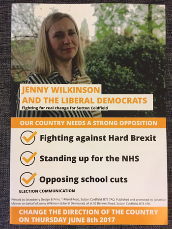 Thumbnail of leaflet from Jenny Wilkinson
