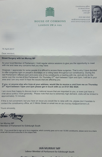 Thumbnail of leaflet from Ian Murray