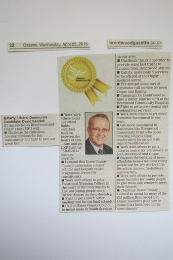 Thumbnail of leaflet from David John Kendall