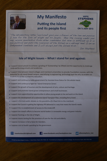 Thumbnail of leaflet from Ian Rodney Stephens