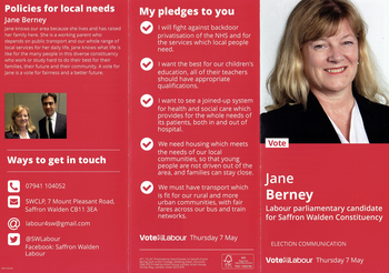 Thumbnail of leaflet from Jane Berney