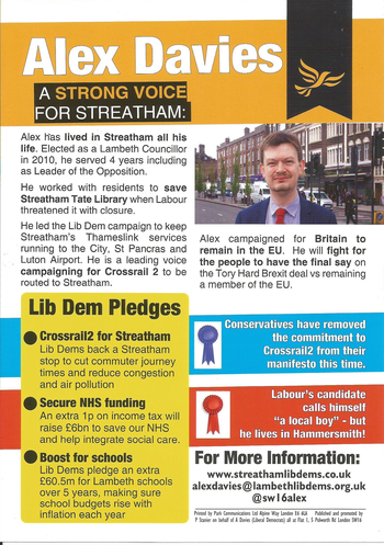 Thumbnail of leaflet from Alex Davies