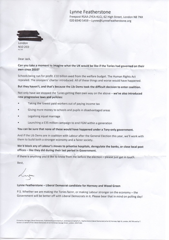 Thumbnail of leaflet from Lynne Featherstone