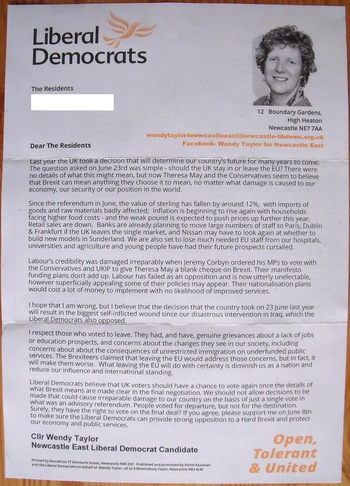 Thumbnail of leaflet from Wendy Barbara Taylor