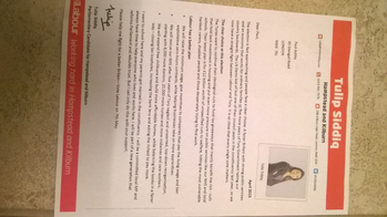 Thumbnail of leaflet from Tulip Siddiq
