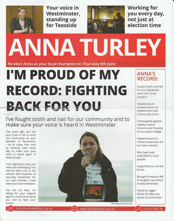 Thumbnail of leaflet from Anna Turley