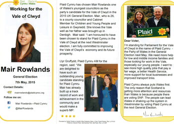 Thumbnail of leaflet from Mair Eluned Rowlands
