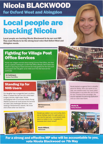 Thumbnail of leaflet from Nicola Blackwood