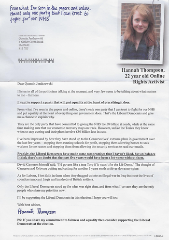 Thumbnail of leaflet from Nick Clegg