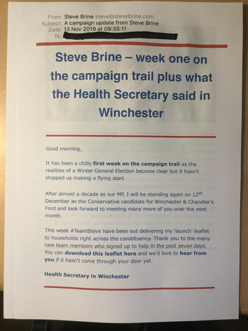 Thumbnail of leaflet from Steve Brine