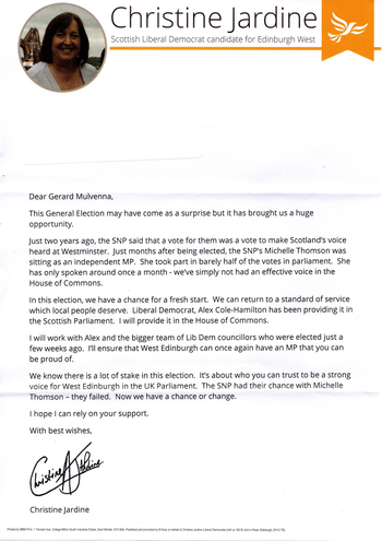 Thumbnail of leaflet from Christine Jardine