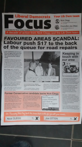 Thumbnail of leaflet from Nick Clegg