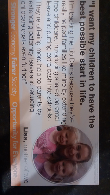 Thumbnail of leaflet from Nick Clegg