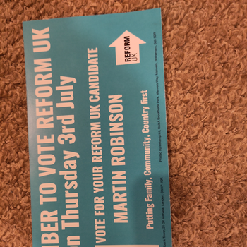 Thumbnail of leaflet - Reform UK leaflet