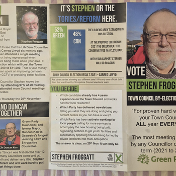 Thumbnail of leaflet - Green Party leaflet