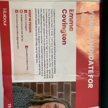Thumbnail of leaflet - Labour and Co-operative Party leaflet