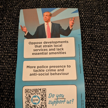 Thumbnail of leaflet - Reform UK leaflet