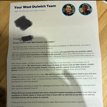 Thumbnail of leaflet - Conservative and Unionist Party leaflet