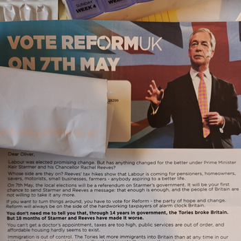 Thumbnail of leaflet - Reform UK leaflet