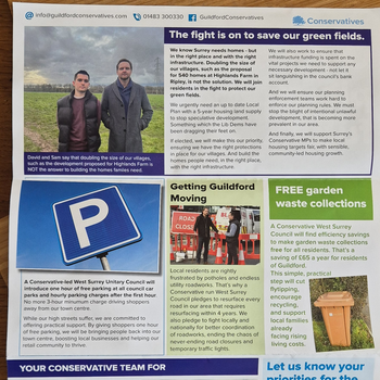 Thumbnail of leaflet - Conservative and Unionist Party leaflet