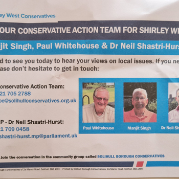 Thumbnail of leaflet - Conservative and Unionist Party leaflet