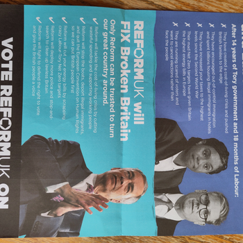 Thumbnail of leaflet - Reform UK leaflet