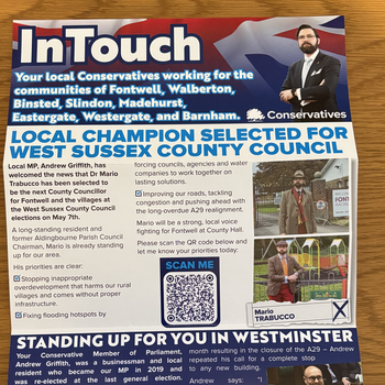 Thumbnail of leaflet - Conservative and Unionist Party leaflet