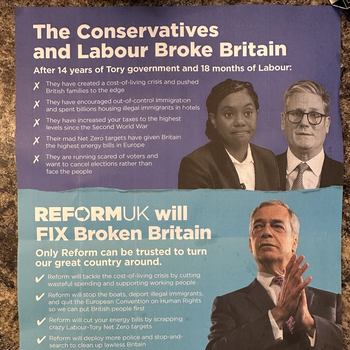 Thumbnail of leaflet - Reform UK leaflet
