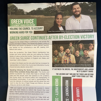 Thumbnail of leaflet - Green Party leaflet