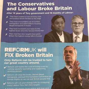 Thumbnail of leaflet - Reform UK leaflet