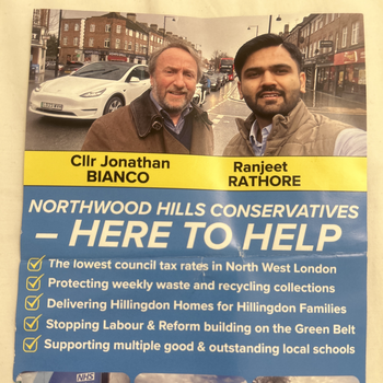 Thumbnail of leaflet - Conservative and Unionist Party leaflet