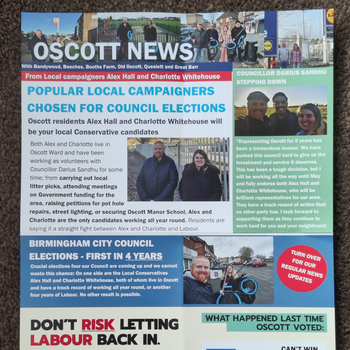 Thumbnail of leaflet - Conservative and Unionist Party leaflet